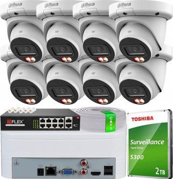 Dahua Комплект Monitoringu 8 Kamer IPC-HDW3649QM-S-IL 6Mpx Dual Light Ai Smd 4.0 ID-CN-128016 фото